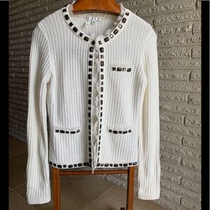 CAbi cardigan black and cream